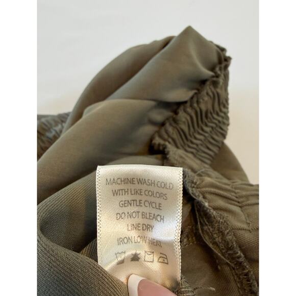 Max Studio Wide Leg Pull On Pants Womens XL Green Career Office Boho Chic - Picture 15 of 16